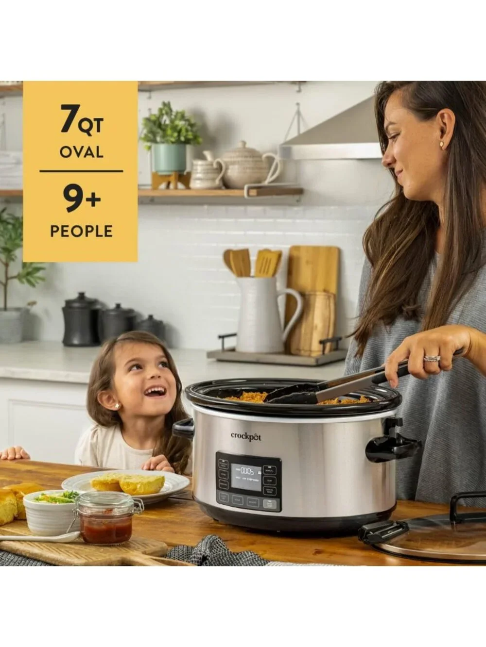 7-Quart Portable Slow Cooker with Timer & Locking Lid - Essential Kitchen